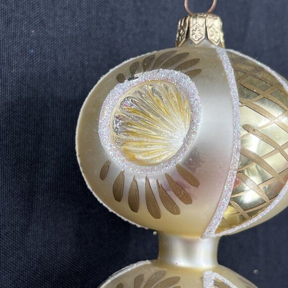 Four Graduated Reflector Ball Spin Ornament Glittered RARE  1A - Picture 6 of 13